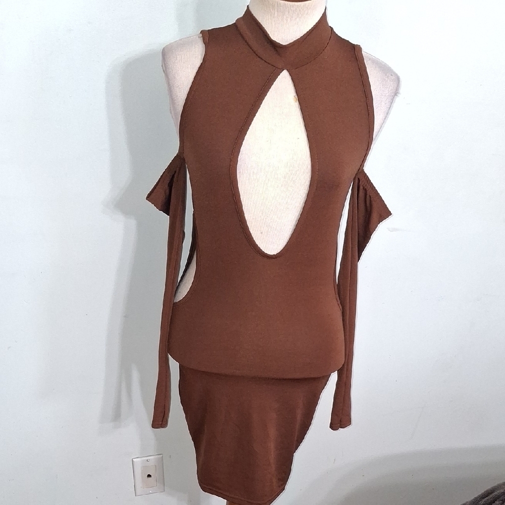 PrettyLittleThing/ Chocolate Brown Dress Mini Dress - W Sz 0